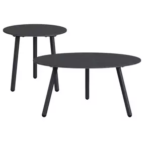 Java Dark Gray Outdoor 2 Piece Round Sintered Stone Top Occasional Table Set