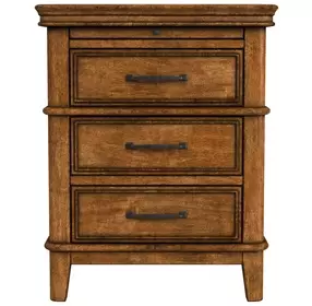 Bandalier Russet 3 Drawer Nightstand with USB Charging