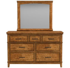 Bandalier Russet 7 Drawer Dresser and Rectangular Mirror