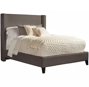 Angel Himalaya Charcoal Queen Upholstered Panel Bed
