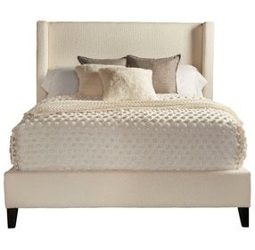 Angel Himalaya Ivory Queen Upholstered Panel Bed