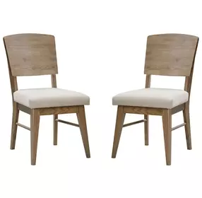 Barbosa Dark Caramel Upholstered Panel Back Side Chair Set of 2