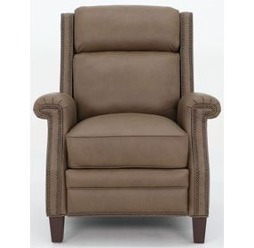 Barrett Cashmere Taupe Leather Lounge Power Recliner with Power Headrest