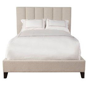 Avery Dune Natural Performance Fabric Queen Upholstered Panel Bed