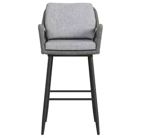 Orlando Gray Upholstered Outdoor Bar Stool Set of 2