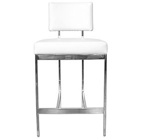 Baylor Nickel and White Counter Height Stool