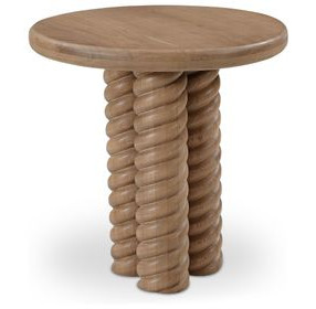Treccia Oak Round Side Table