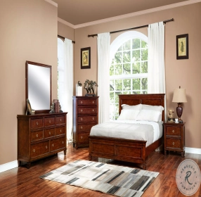 Tamarack Brown Cherry Panel Bedroom Set