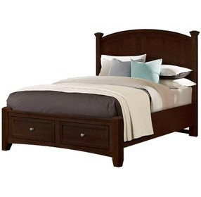 Bonanza Merlot Queen Storage Poster Bed