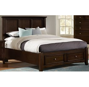 Bonanza Merlot Queen Mansion Storage Panel Bed