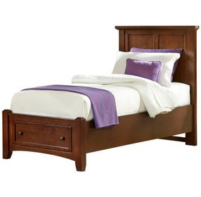 Bonanza Cherry Twin Mansion Storage Panel Bed
