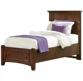 Bonanza Cherry Twin Mansion Storage Panel Bed