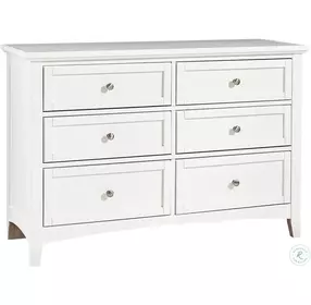 Bonanza White Double 6 Drawer Dresser