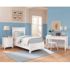 Bonanza White Kids Mansion Storage Panel Bedroom Set