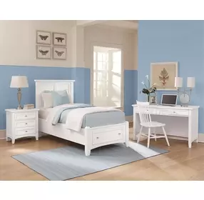 Bonanza White Kids Mansion Storage Panel Bedroom Set