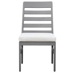 Navarro Outdoor Dining White Upholstered Outdoor Side Chair