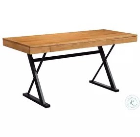 Profecto Natural Oak And Black Desk