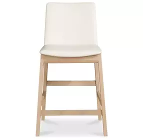 Deco Oak White Upholstered Counter Height Stool