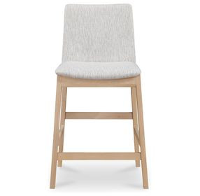 Deco Oak Light Gray Upholstered Counter Height Stool