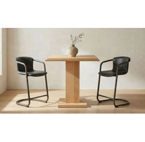 May Natural Oak Square Bar Table Set