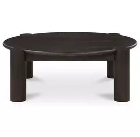 Jack Brushed Dark Brown Round Coffee Table