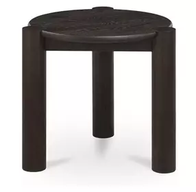 Jack Brushed Dark Brown Round Side Table