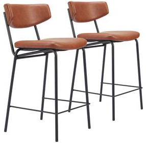 Charon Vintage Brown Counter Height Stool Set Of 2