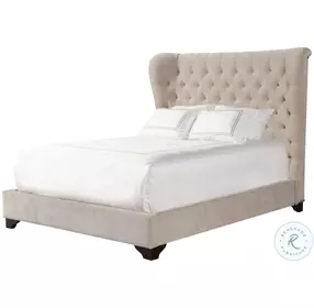 Lila Meringue Natural Queen Upholstered Panel Bed