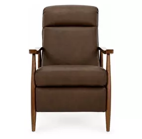Hampton Oasis Walnut Leather Push Thru The Arms Recliner