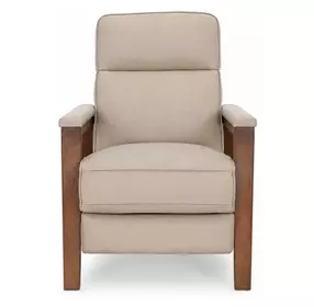 Ashland Cashmere Stone Leather Push Thru The Arms Recliner