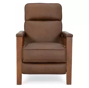 Ashland Oasis Walnut Leather Push Thru The Arms Recliner