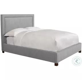 Jax Mineral Gray Performance Fabric King Upholstered Panel Bed