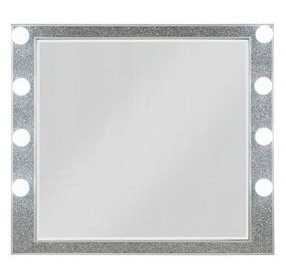 Sliverfluff Silver and Champagne Rectangular Dresser Mirror with LED