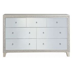 Sliverfluff Silver and Champagne 7 Drawer Dresser