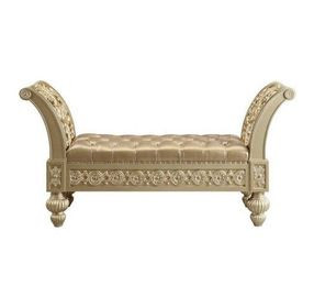Seville Gold Upholstered 66" Bed Bench with Nailhead Trim