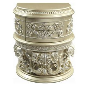 Vatican Champagne Silver 2 Drawer Nightstand