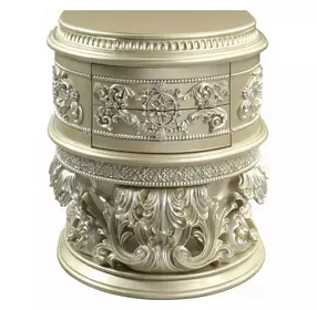Vatican Champagne Silver 2 Drawer Nightstand