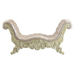Vatican Light Gold Upholstered 75" Accent Bench with Nailhead Trim