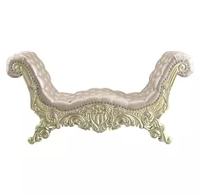 Vatican Light Gold Upholstered 75" Accent Bench with Nailhead Trim