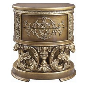 Constantine Brown and Gold 2 Drawer Nightstand