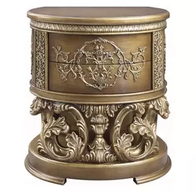 Constantine Brown and Gold 2 Drawer Nightstand