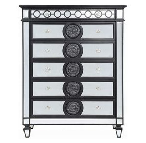Varian II Black and Silver 5 Drawer Chest