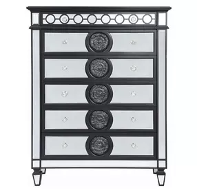 Varian II Black and Silver 5 Drawer Chest