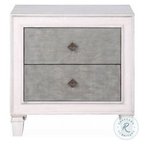 Katia Rustic Gray and Weathered White 2 Drawer Nightstand