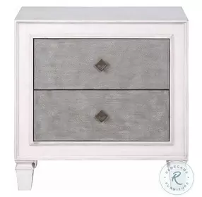 Katia Rustic Gray and Weathered White 2 Drawer Nightstand