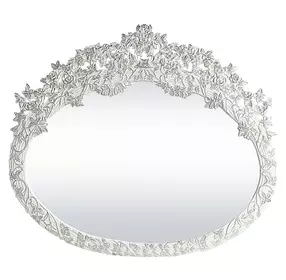 Vanaheim Antique White Oval Dresser Mirror