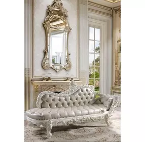 Vanaheim Beige Upholstered 86" Accent Bench with Nailhead Trim