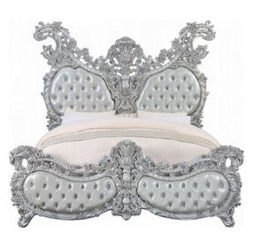 Valkyrie Antique Platinum King Upholstered Panel Bed