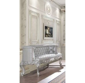 Valkyrie Antique Platinum Upholstered 73" Accent Bench