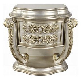 Danae Champagne and Gold 2 Drawer Nightstand